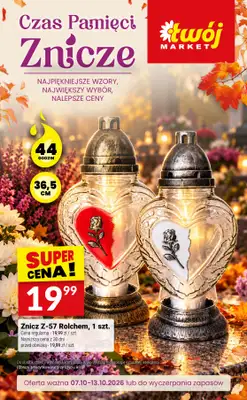 Twój Market - gazetka promocyjna Katalog znicze od środy 07.10 do wtorku 13.10
