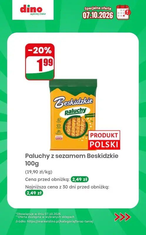 Dino - gazetka promocyjna Specjalna oferta na 07.10.2026 - promocje spoza gazetki od środy 07.10 do środy 07.10 - strona 8