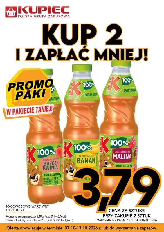 Kupiec - gazetka promocyjna Promopaki od środy 07.10 do wtorku 13.10 - strona 4