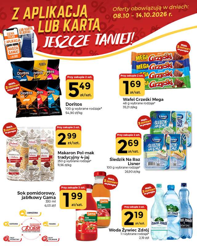 Społem Częstochowa - gazetka promocyjna Plakaty promocyjne od czwartku 08.10 do środy 14.10