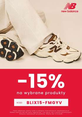 New Balance - gazetka promocyjna -15% na wybrane produkty od środy 07.10 