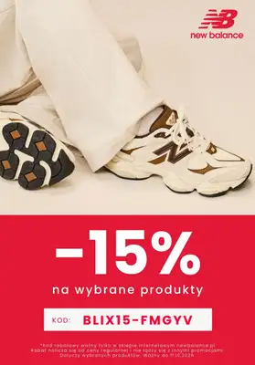 New Balance - gazetka promocyjna -15% na wybrane produkty od środy 07.10 