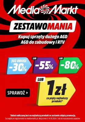Media Markt - gazetka promocyjna Zestawomania na AGD i RTV! 1 zł za piąty, najtańszy produkt od środy 07.10 do środy 14.10