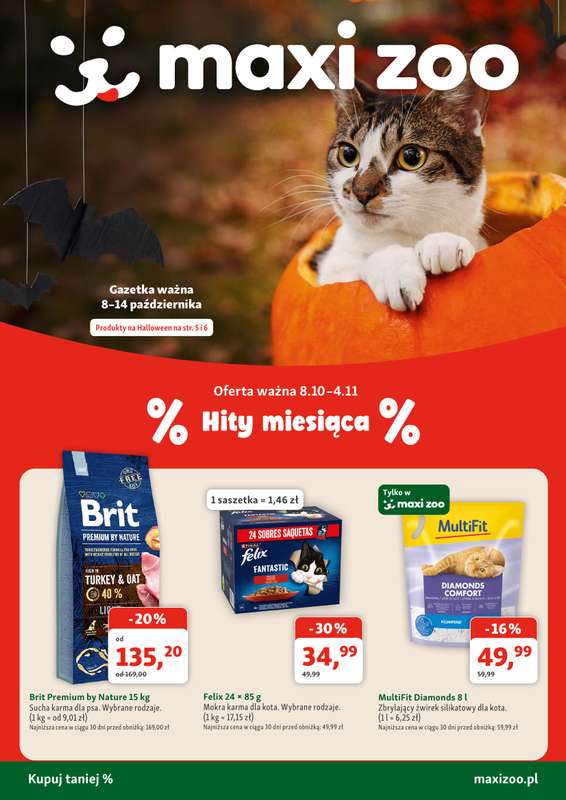 MAXI ZOO - gazetka promocyjna Gazetka od czwartku 08.10 do środy 04.11