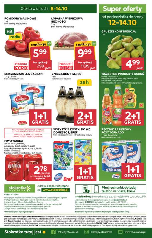 Stokrotka - gazetka promocyjna Gazetka Supermarket od czwartku 08.10 do środy 14.10 - strona 50