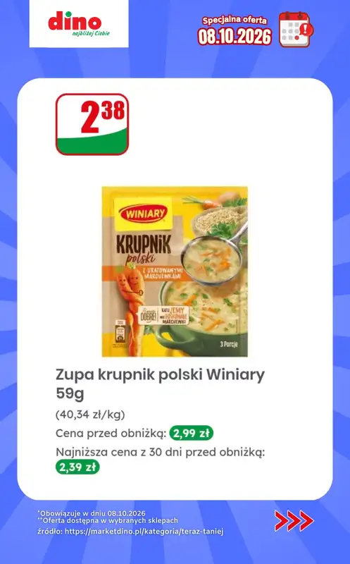 Dino - gazetka promocyjna Specjalna oferta na 08.10.2026 - promocje spoza gazetki od czwartku 08.10 do czwartku 08.10 - strona 10