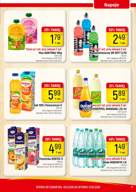 Delikatesy Piotruś Pan - gazetka promocyjna Gazetka od czwartku 08.10 do wtorku 13.10 - strona 17