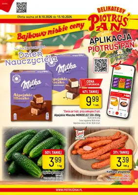 Delikatesy Piotruś Pan - gazetka promocyjna Gazetka od czwartku 08.10 do wtorku 13.10