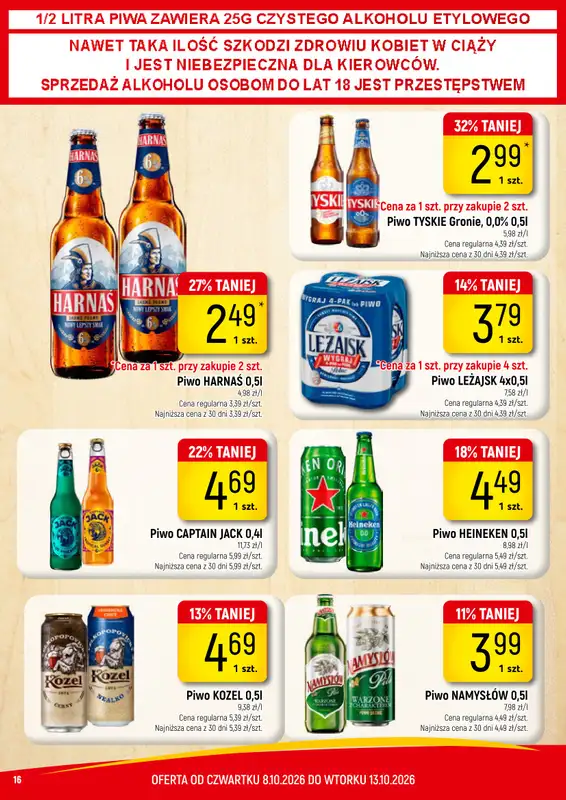 Delikatesy Piotruś Pan - gazetka promocyjna Gazetka od czwartku 08.10 do wtorku 13.10 - strona 16