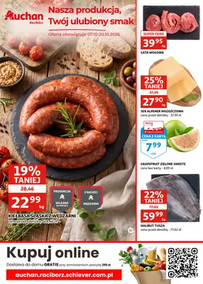 Auchan - gazetka promocyjna Gazetka Racibórz I Nasza produkcja, Twój ulubiony smak od środy 07.10 do wtorku 20.10