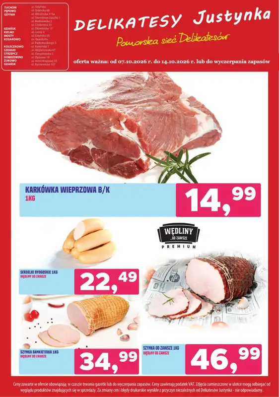 Delikatesy Justynka - gazetka promocyjna Gazetka od środy 07.10 do środy 14.10 - strona 2
