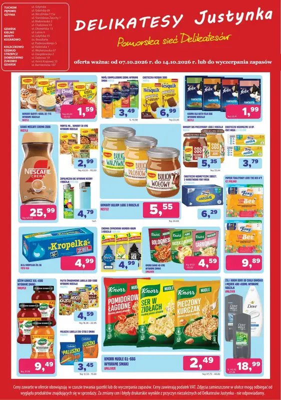 Delikatesy Justynka - gazetka promocyjna Gazetka od środy 07.10 do środy 14.10 - strona 3