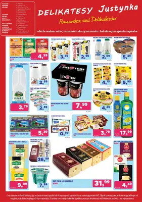 Delikatesy Justynka - gazetka promocyjna Gazetka od środy 07.10 do środy 14.10