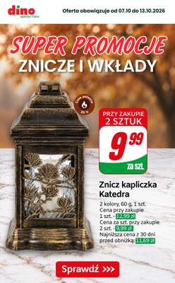 Dino - gazetka promocyjna Super promocje na znicze i wkłady od piątku 09.10 do wtorku 13.10