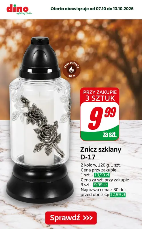 Dino - gazetka promocyjna Super promocje na znicze i wkłady od piątku 09.10 do wtorku 13.10 - strona 3