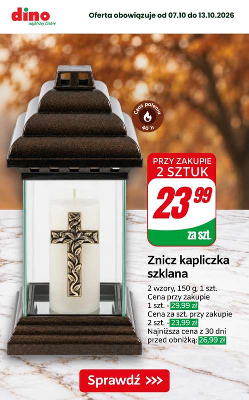 Dino - gazetka promocyjna Super promocje na znicze i wkłady od piątku 09.10 do wtorku 13.10 - strona 5