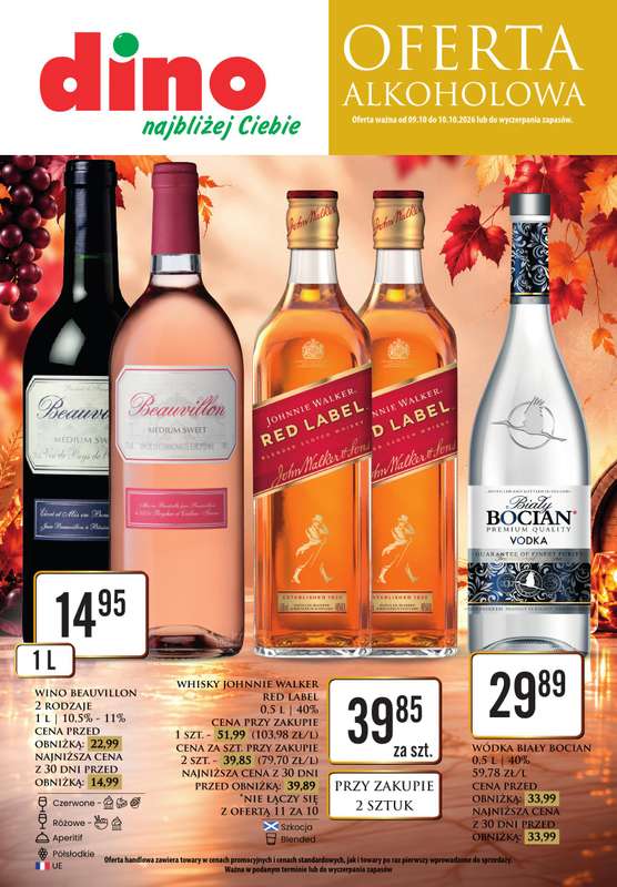 Dino - gazetka promocyjna Oferta alkoholowa od piątku 09.10 do soboty 10.10