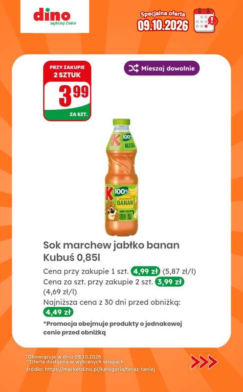 Dino - gazetka promocyjna Specjalna oferta na 09.10.2026 - promocje spoza gazetki od piątku 09.10 do piątku 09.10 - strona 8