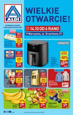 Aldi - gazetka promocyjna Warszawa, ul. Orzechowa 37, WIELKIE OTWARCIE już w ŚRODĘ 14.10! od środy 14.10 do soboty 17.10