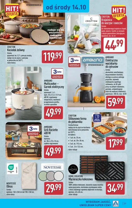 Aldi - gazetka promocyjna Warszawa, ul. Orzechowa 37, WIELKIE OTWARCIE już w ŚRODĘ 14.10! od środy 14.10 do soboty 17.10 - strona 27