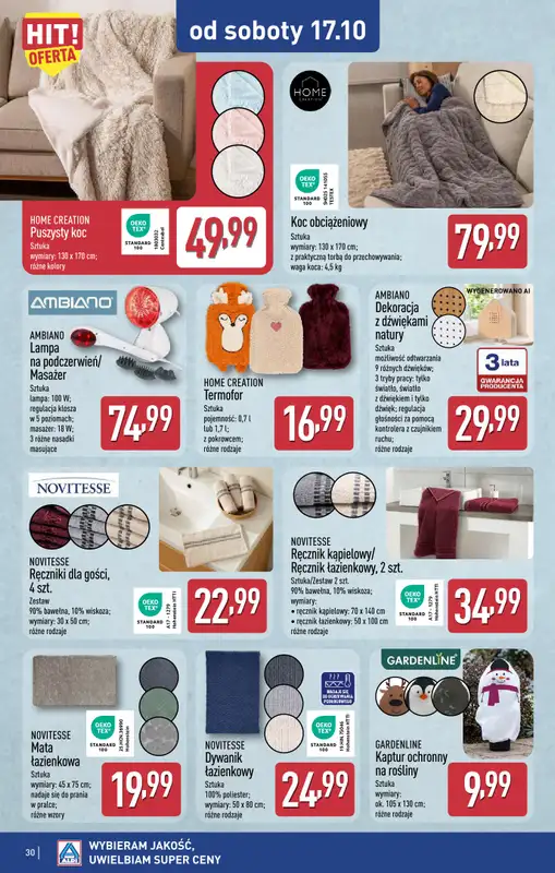 Aldi - gazetka promocyjna Warszawa, ul. Orzechowa 37, WIELKIE OTWARCIE już w ŚRODĘ 14.10! od środy 14.10 do soboty 17.10 - strona 30