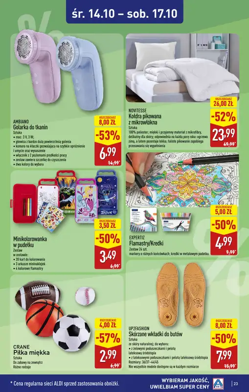 Aldi - gazetka promocyjna Warszawa, ul. Orzechowa 37, WIELKIE OTWARCIE już w ŚRODĘ 14.10! od środy 14.10 do soboty 17.10 - strona 23