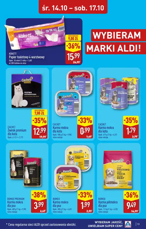Aldi - gazetka promocyjna Warszawa, ul. Orzechowa 37, WIELKIE OTWARCIE już w ŚRODĘ 14.10! od środy 14.10 do soboty 17.10 - strona 13