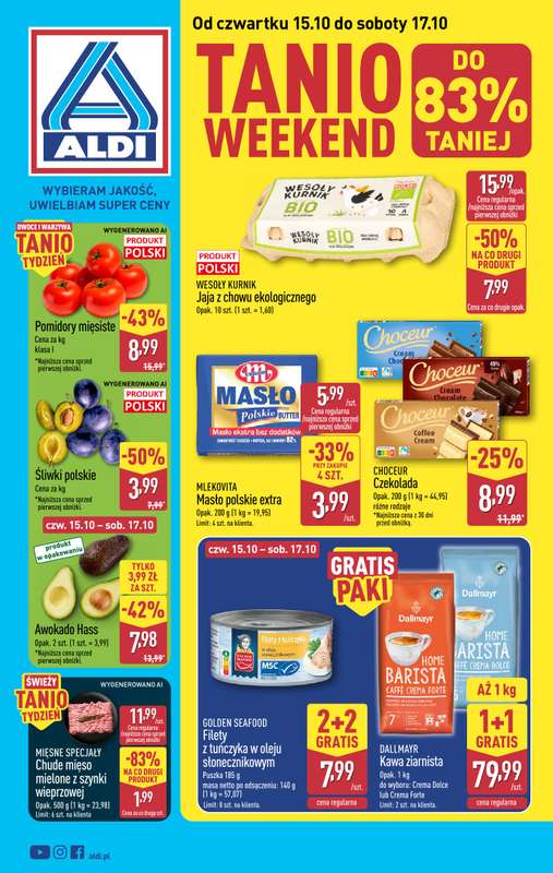 Aldi - gazetka promocyjna Weekend super cen w Aldi! od czwartku 15.10 do soboty 17.10