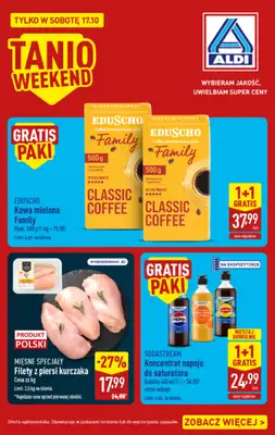 Aldi - gazetka promocyjna Najlepsze oferty na sobotę w Aldi! od soboty 17.10 do soboty 17.10