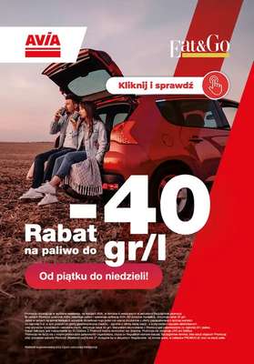 AVIA Stacje Paliw - gazetka promocyjna Rabat na paliwo do -40 gr/l od piątku 09.10 do niedzieli 01.11