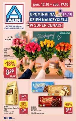 Aldi - gazetka promocyjna Upominki na Dzień Nauczyciela w super cenach! od poniedziałku 12.10 do soboty 17.10