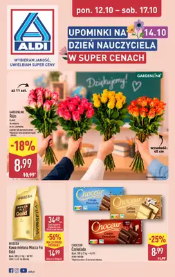 Aldi - gazetka promocyjna Upominki na Dzień Nauczyciela w super cenach! od poniedziałku 12.10 do soboty 17.10