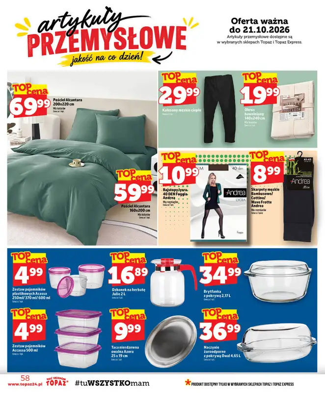 TOPAZ - gazetka promocyjna Gazetka od czwartku 15.10 do środy 21.10 - strona 58