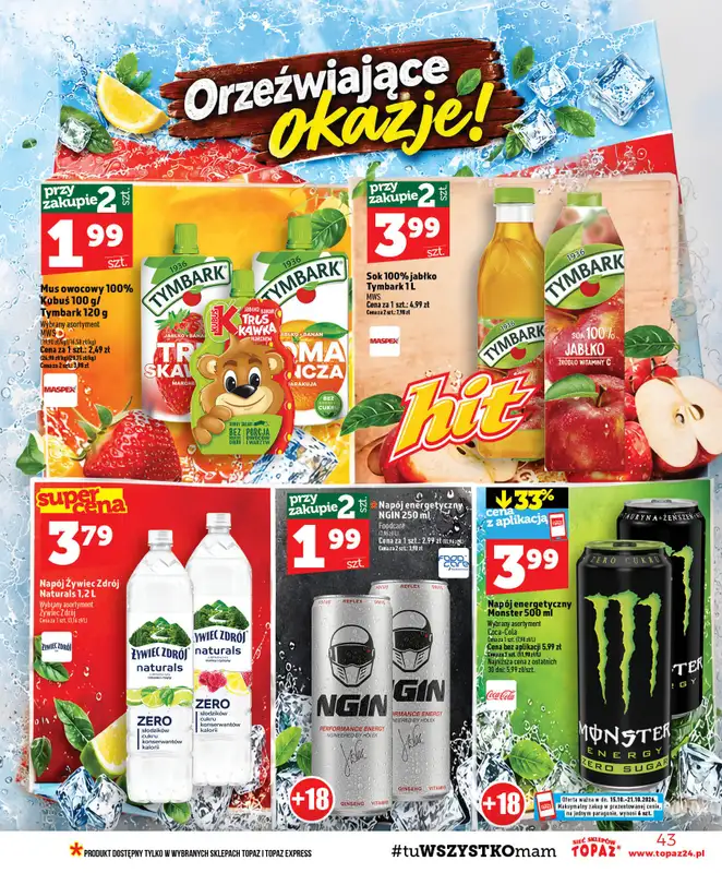 TOPAZ - gazetka promocyjna Gazetka od czwartku 15.10 do środy 21.10 - strona 43