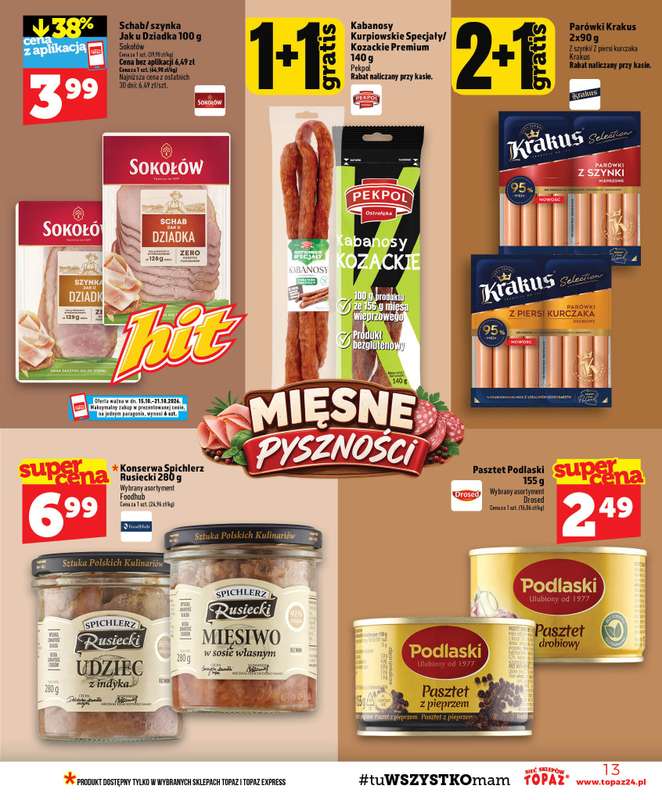 TOPAZ - gazetka promocyjna Gazetka od czwartku 15.10 do środy 21.10 - strona 13