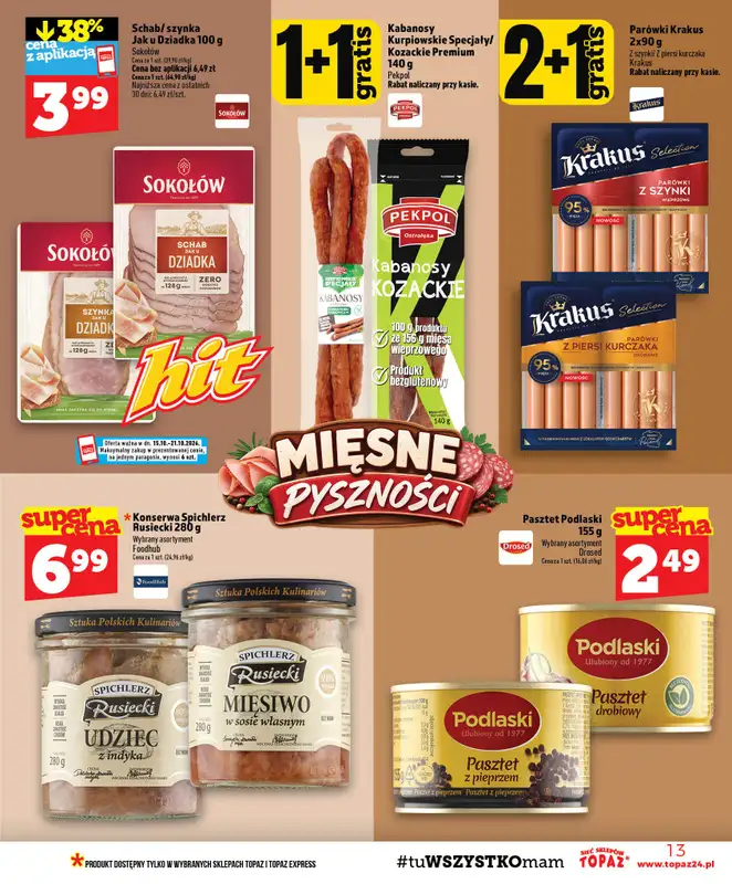 TOPAZ - gazetka promocyjna Gazetka od czwartku 15.10 do środy 21.10 - strona 13