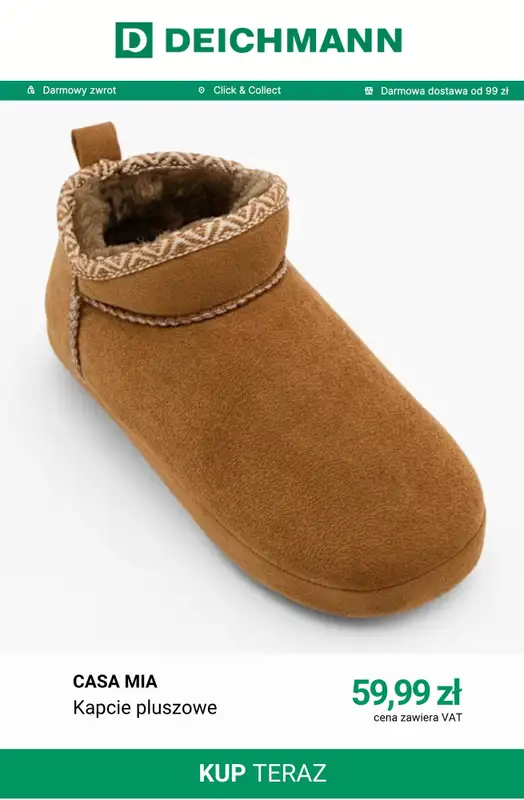 Deichmann - gazetka promocyjna Kapcie pluszowe od soboty 10.10  - strona 6