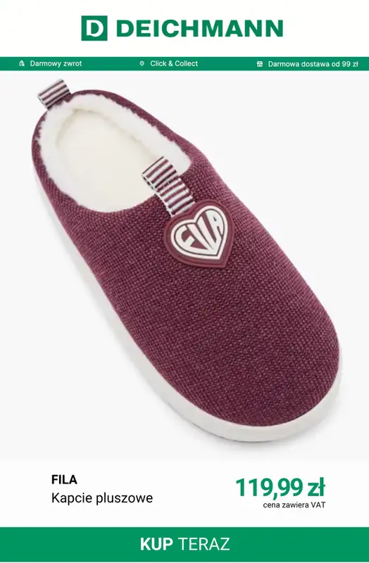 Deichmann - gazetka promocyjna Kapcie pluszowe od soboty 10.10  - strona 9