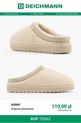 Deichmann - gazetka promocyjna Kapcie pluszowe od soboty 10.10  - strona 10