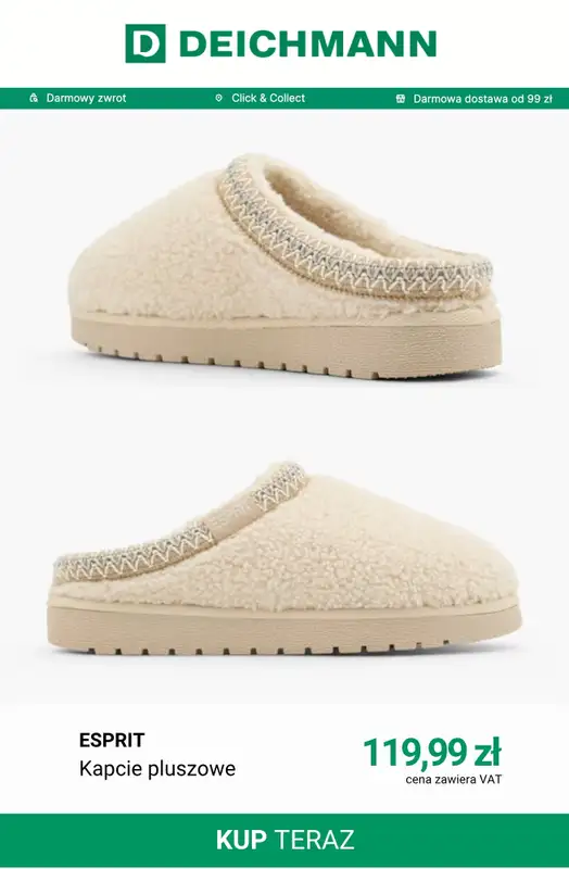 Deichmann - gazetka promocyjna Kapcie pluszowe od soboty 10.10  - strona 10