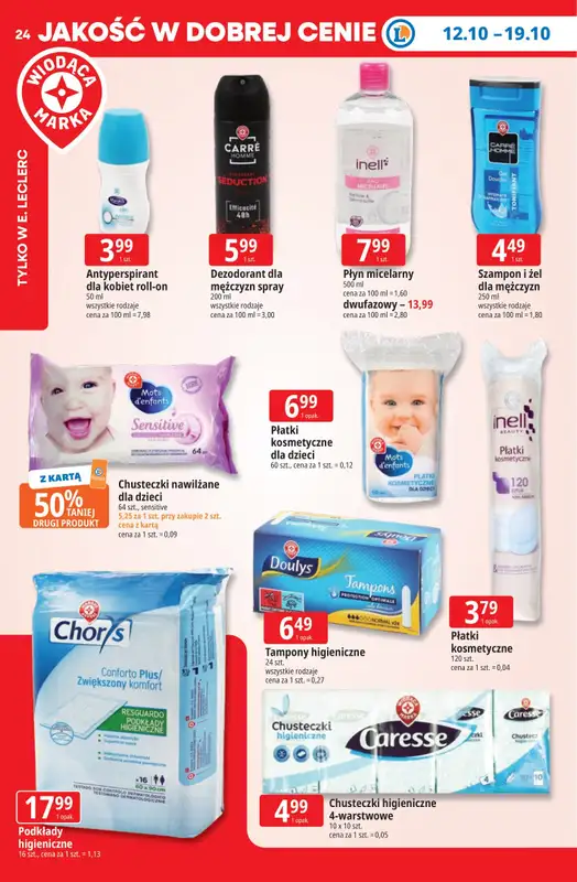 Leclerc - gazetka promocyjna Oferta E.Leclerc | Tanio to tu! od poniedziałku 12.10 do poniedziałku 19.10 - strona 24