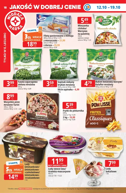 Leclerc - gazetka promocyjna Oferta E.Leclerc | Tanio to tu! od poniedziałku 12.10 do poniedziałku 19.10 - strona 18