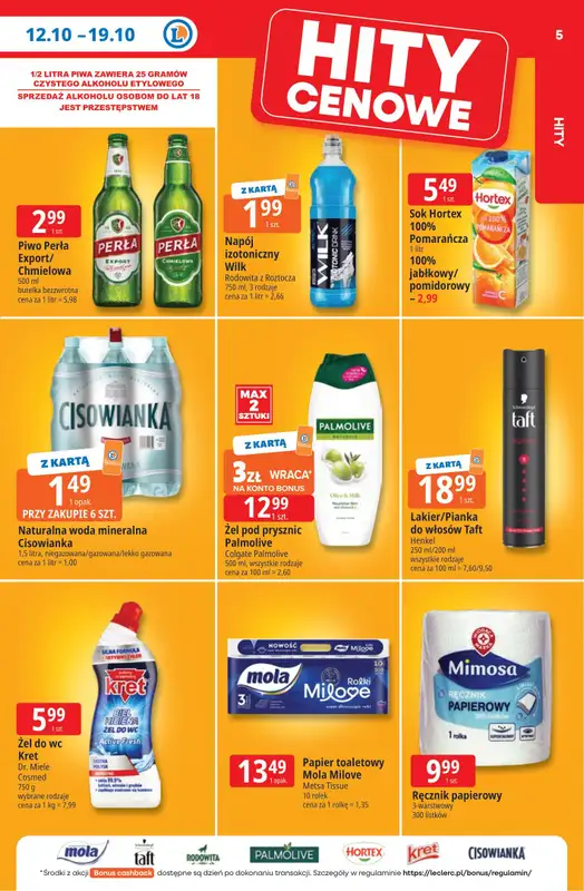 Leclerc - gazetka promocyjna Oferta E.Leclerc | Tanio to tu! od poniedziałku 12.10 do poniedziałku 19.10 - strona 5