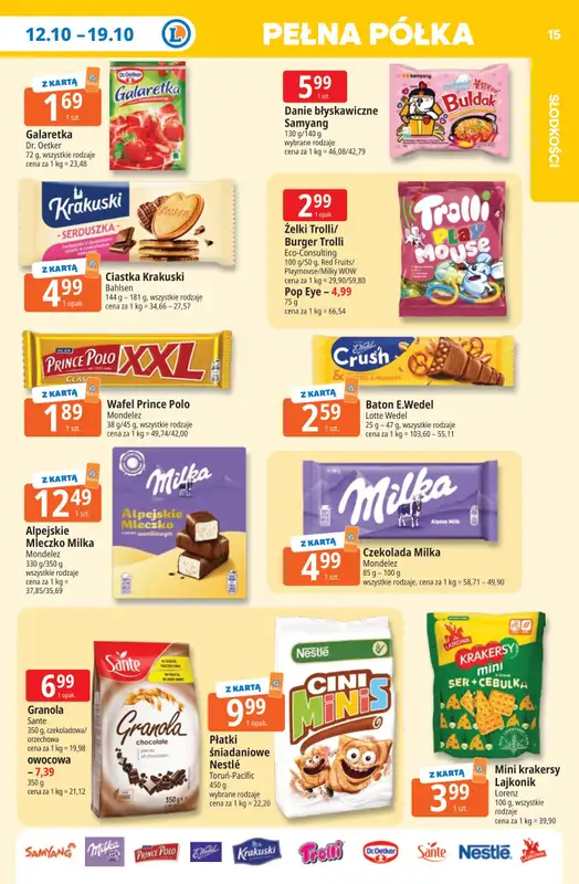 Leclerc - gazetka promocyjna Oferta E.Leclerc | Tanio to tu! od poniedziałku 12.10 do poniedziałku 19.10 - strona 15