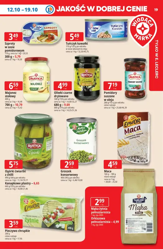 Leclerc - gazetka promocyjna Oferta E.Leclerc | Tanio to tu! od poniedziałku 12.10 do poniedziałku 19.10 - strona 19