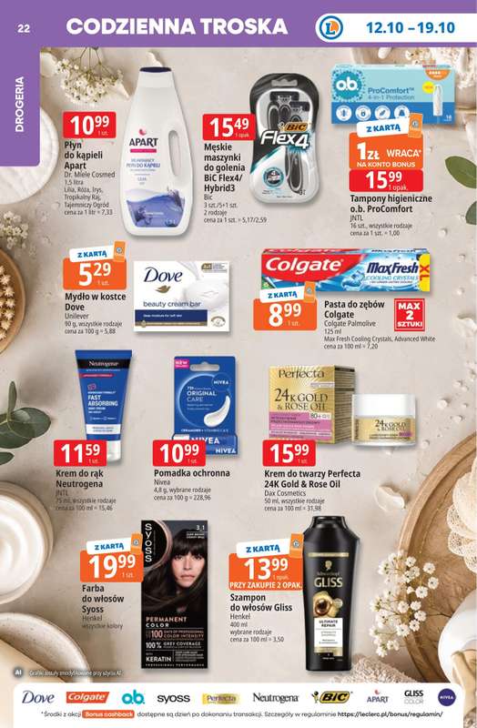 Leclerc - gazetka promocyjna Oferta E.Leclerc | Tanio to tu! od poniedziałku 12.10 do poniedziałku 19.10 - strona 22