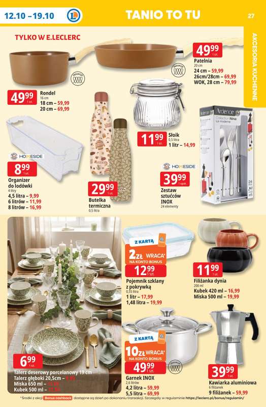 Leclerc - gazetka promocyjna Oferta E.Leclerc | Tanio to tu! od poniedziałku 12.10 do poniedziałku 19.10 - strona 27