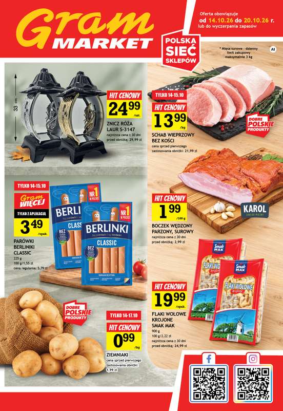 Gram Market - gazetka promocyjna Gazetka od środy 14.10 do wtorku 20.10