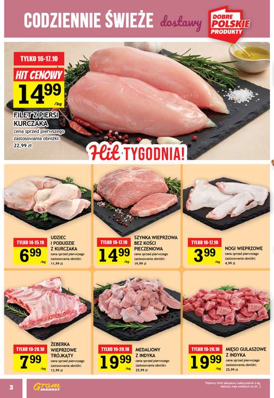 Gram Market - gazetka promocyjna Gazetka od środy 14.10 do wtorku 20.10 - strona 3