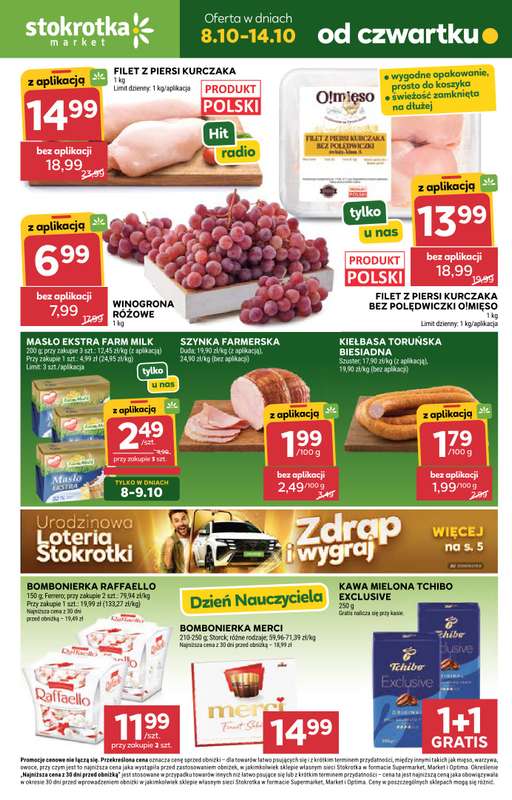 Stokrotka - gazetka promocyjna Gazetka Market od czwartku 08.10 do środy 14.10